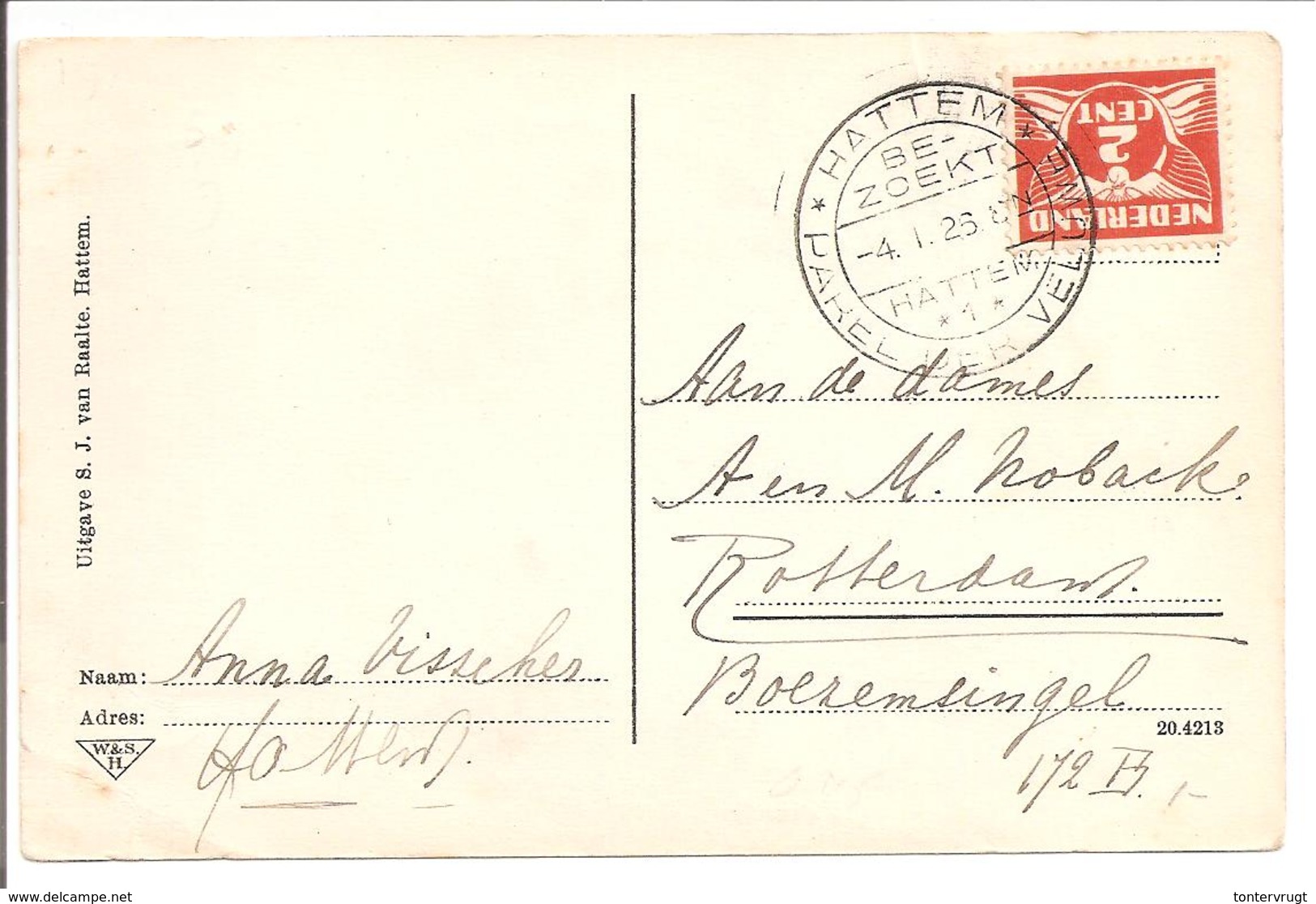 Reclame Handstempel. Hattem1926. Ansicht Oude Stadsmuur - Postal History