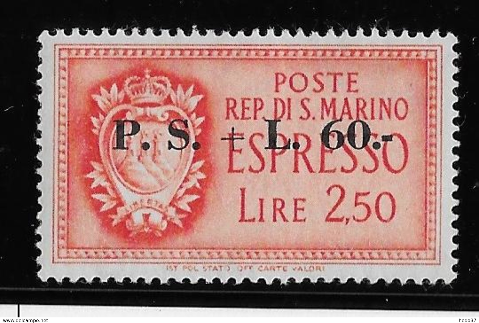 Saint Marin Express N°10 - Surchargé PS + 60 L - Neuf ** Sans Charnière - TB - Express Letter Stamps