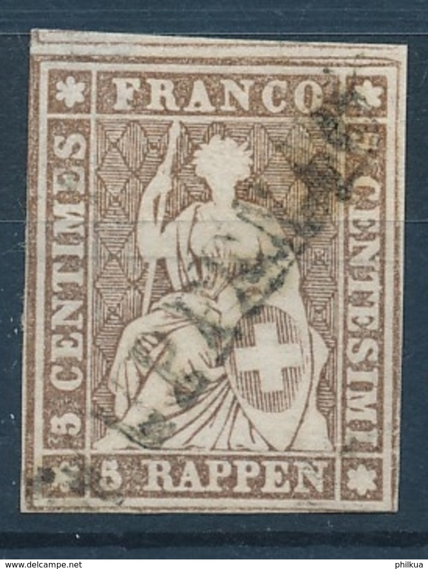 22D 5 Rappen Strubel Mit Sauberem Balken Stempel WUPPENAU - Oblitérés