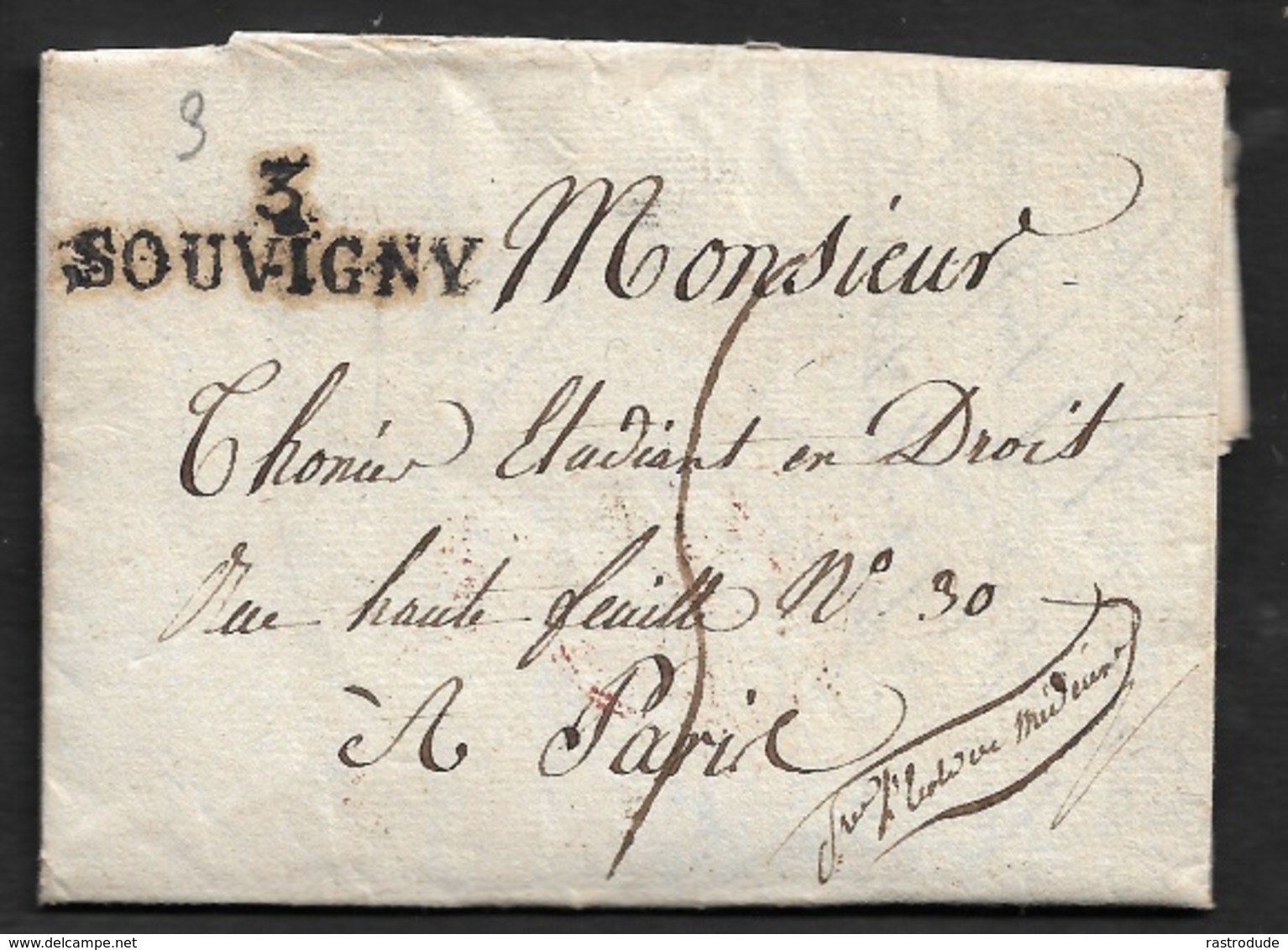 1819 LAC SOUVIGNY (ALLIER) A PARIS -  33x11 INDICE 15 - BELLE FRAPPE ! - 1801-1848: Précurseurs XIX