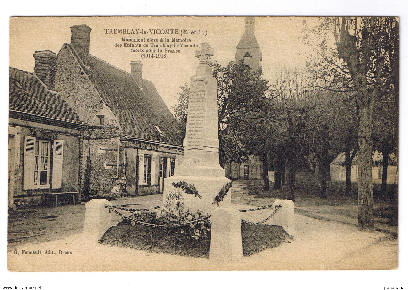 TREMBLAY LE CICOMTE  MONUMENT ELEVE A LA MEMOIRE DES ENFANTS MORTS POUR LA FRANCE - Otros & Sin Clasificación