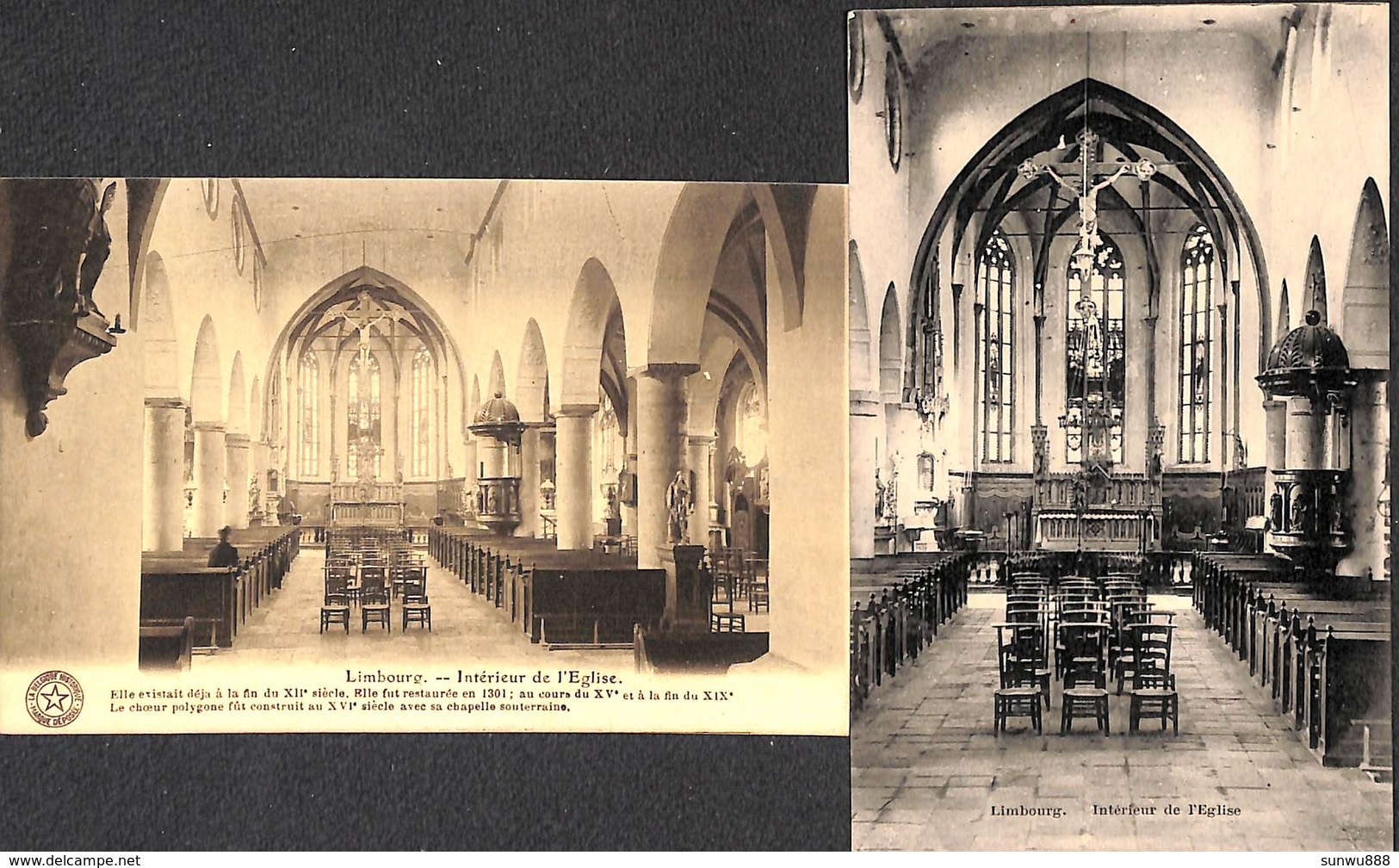 Limbourg - Lot 2 Cartes Intérieur De L'Eglise (petit Prix Fixe à Saisir) - Limburg