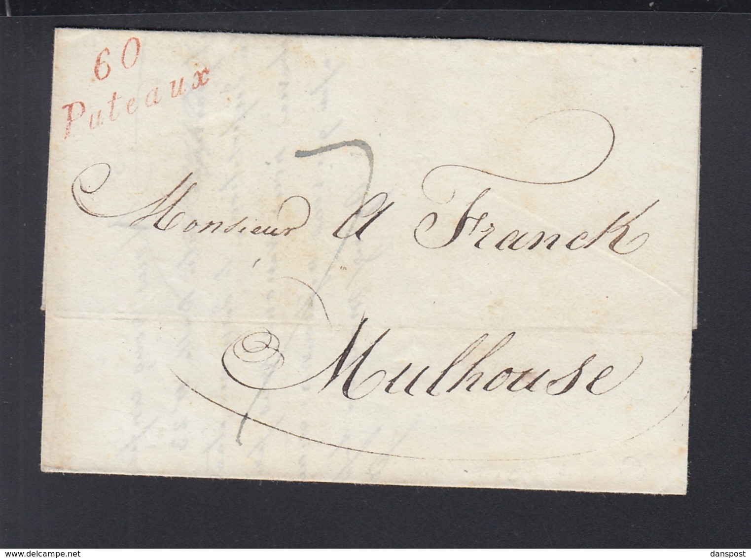 Lettre Puteaux 1833 A Mulhouse - 1801-1848: Vorläufer XIX