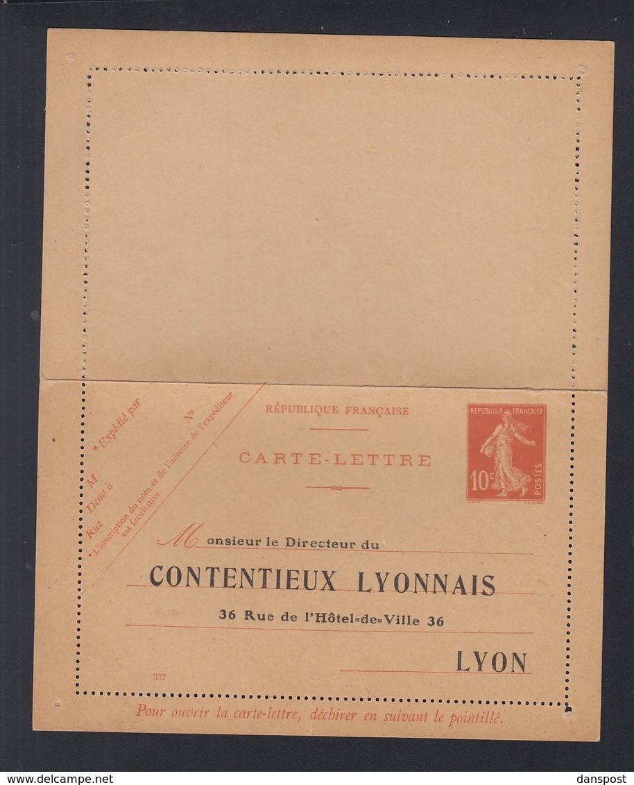 Carte-Lettre Contentieux Lyonnais - Cartes-lettres