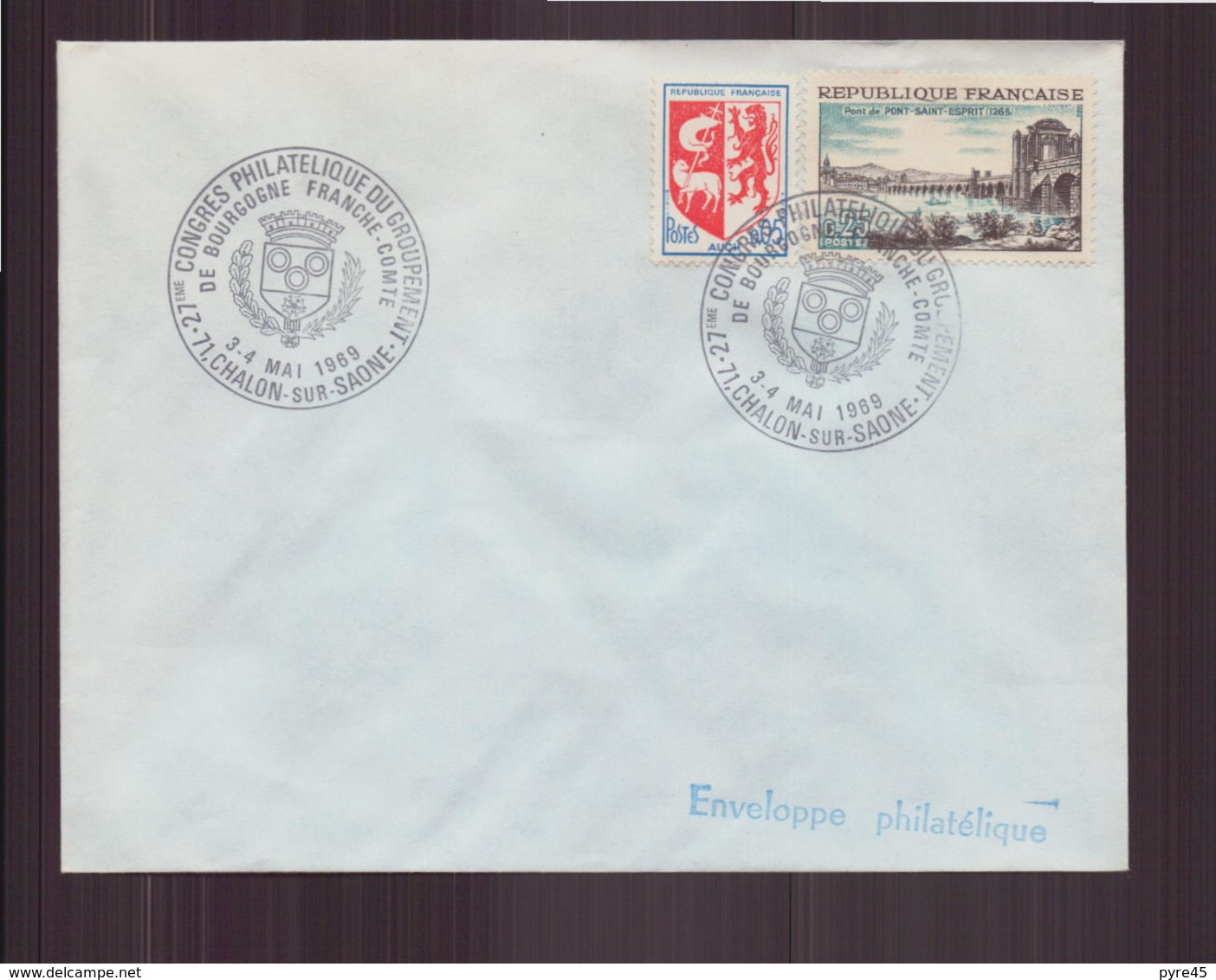 Enveloppe Avec Cachet Commémoratif " Congrès Philatélique ..." Du 3 Mai 1969 à Chalon-sur-Marne - Cachets Commémoratifs