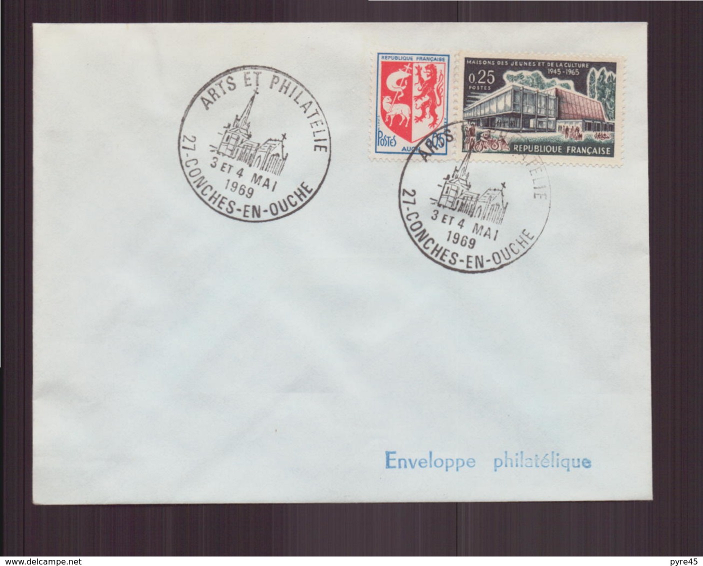 Enveloppe Avec Cachet Commémoratif " Arts Et Philatélie " Du 3 Mai 1969 à Conches-en-Ouche - Cachets Commémoratifs