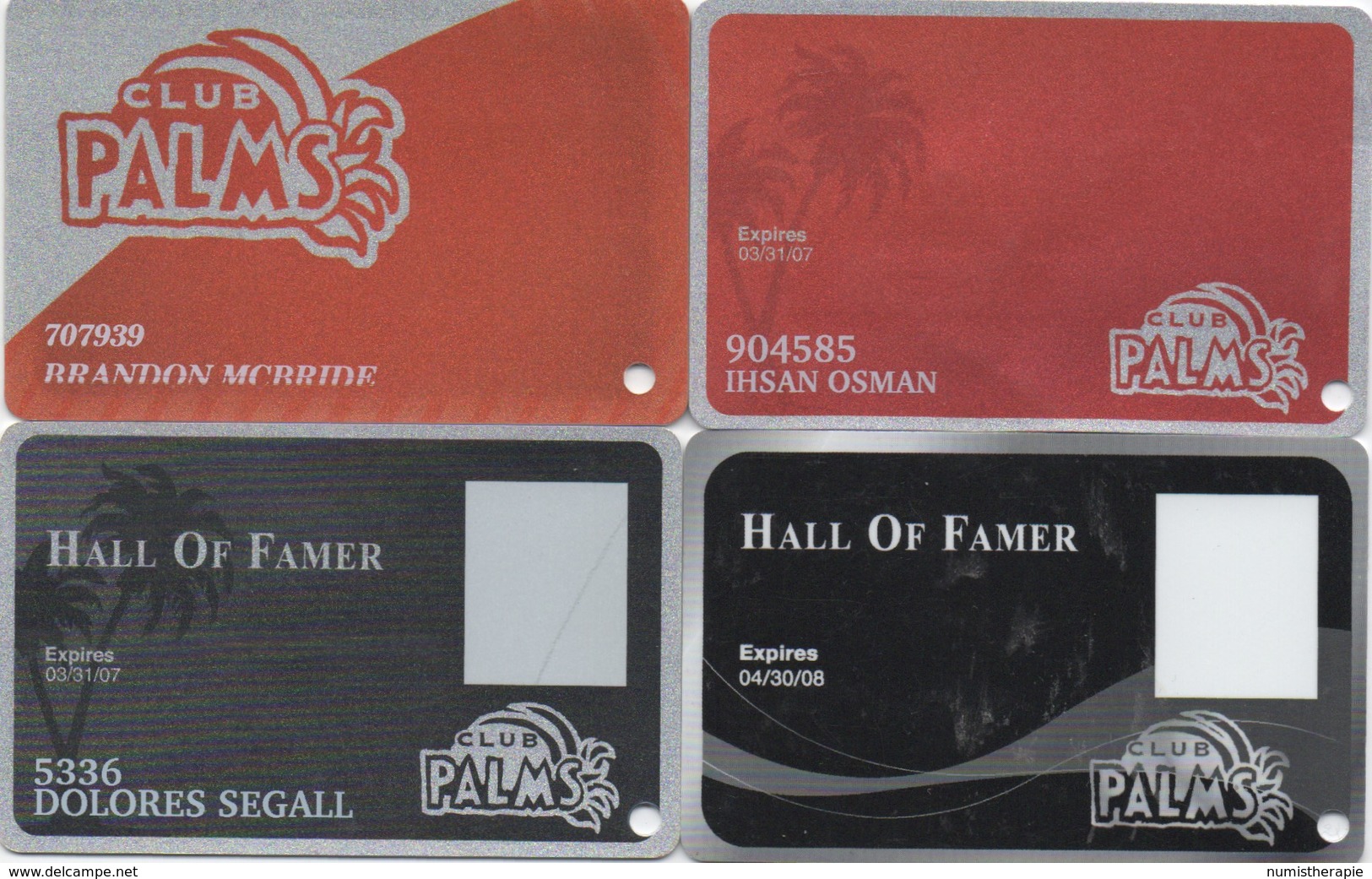 Lot De 4 Cartes : Palms Casino Resort : Las Vegas NV - Casino Cards