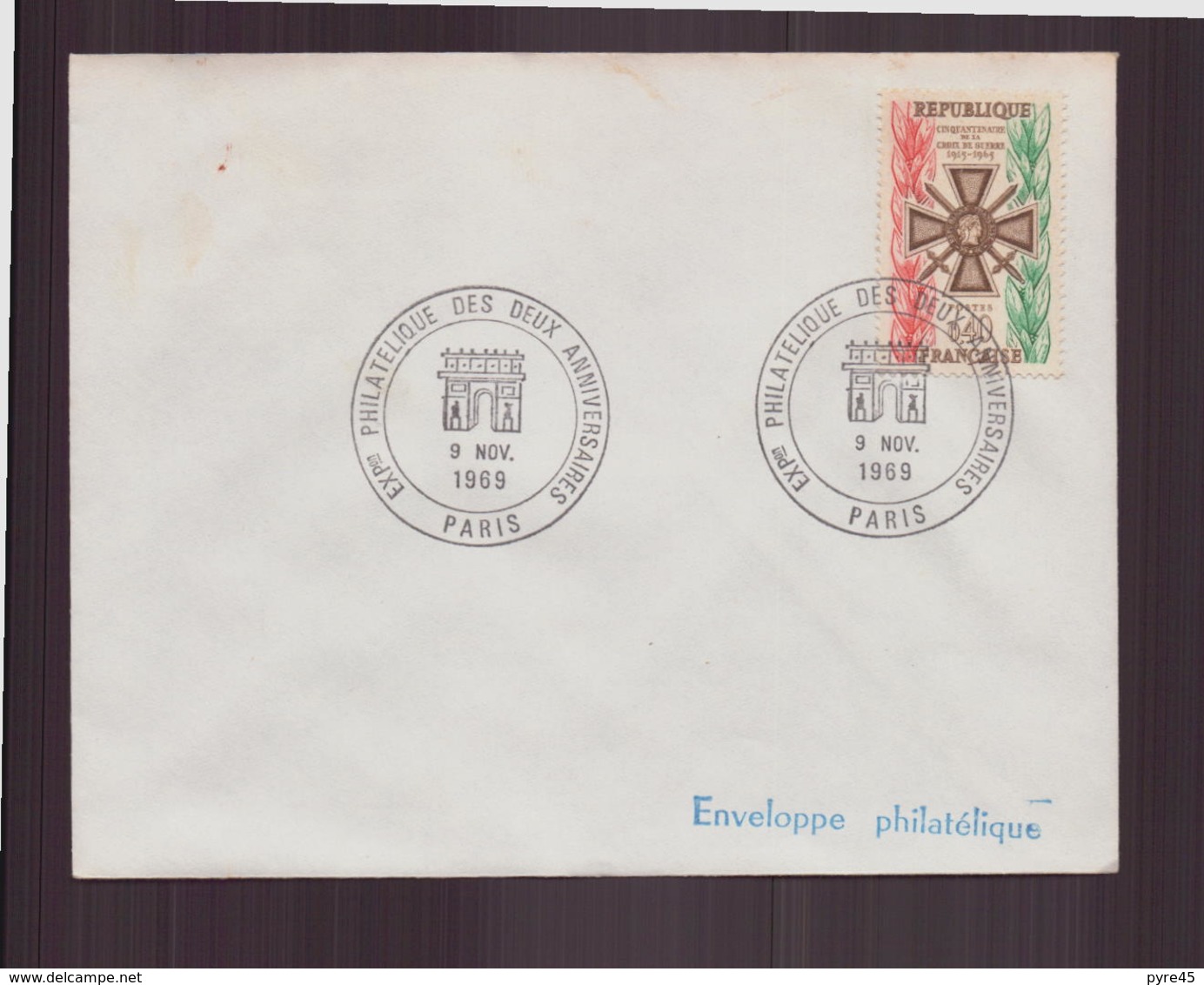 Enveloppe Avec Cachet Commémoratif " Expo Philatélique Des Deux Anniversaires " Du 9 Novembre 1969 à Paris - Cachets Commémoratifs