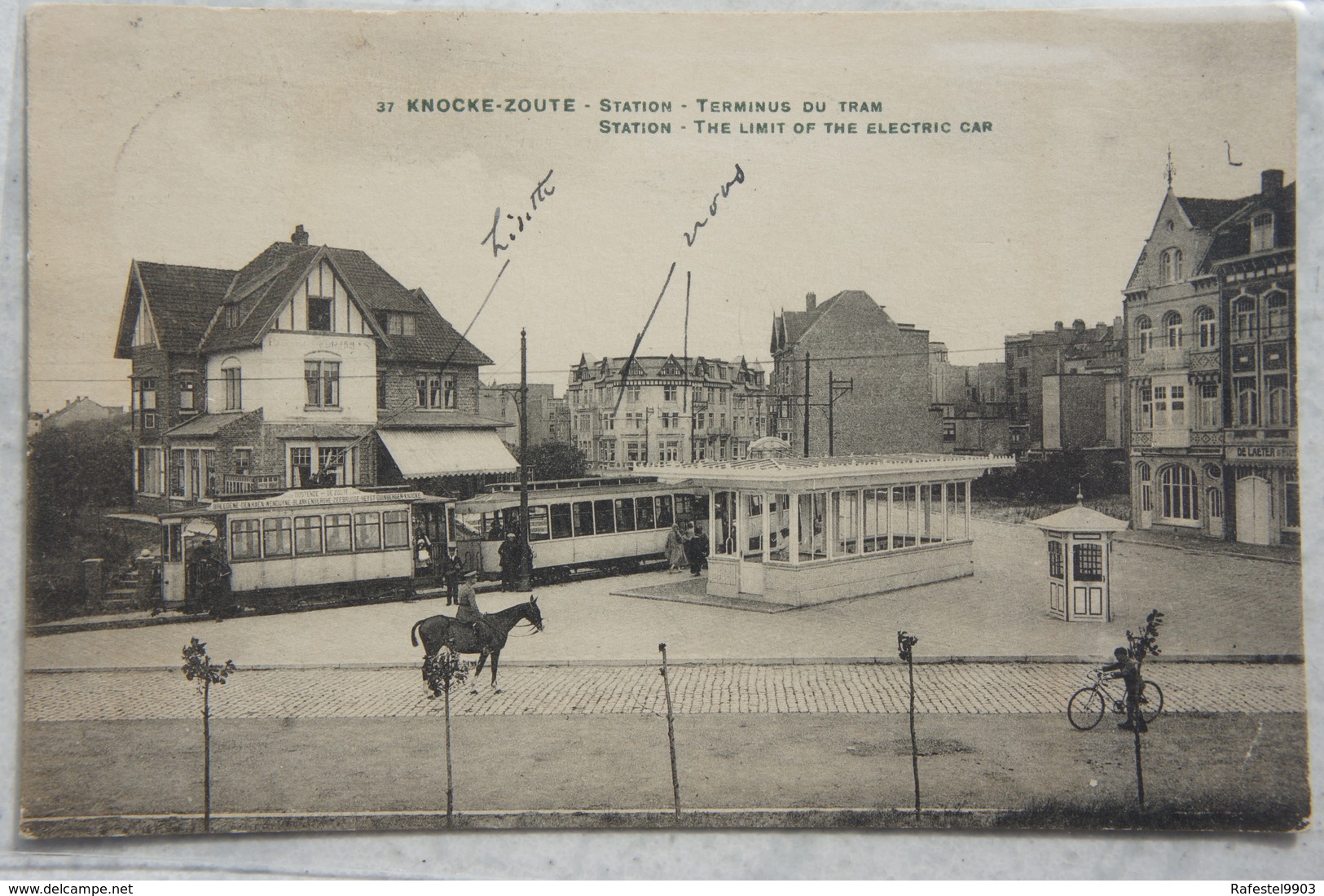 CPA KNOKKE LE ZOUTE Kust Station Terminus Tram Vicinal Tramway Gare - Knokke