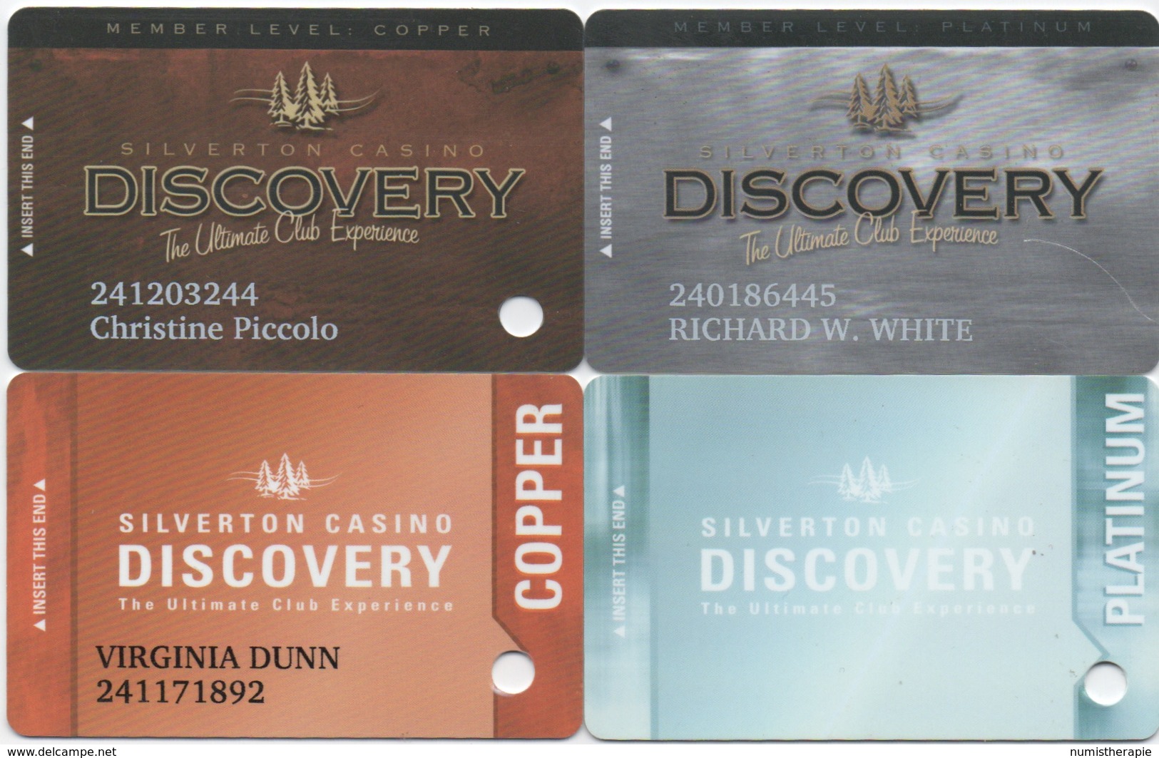 Lot De 4 Cartes : Silverton Hotel & Casino : Las Vegas NV - Casino Cards