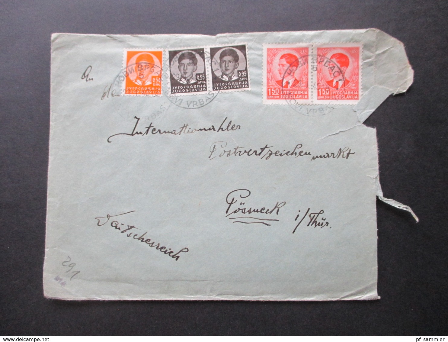 Jugoslawien König Peter II. 1940 MiF Zensurbeleg / OKW Zensurstreifen Geöffnet - Storia Postale