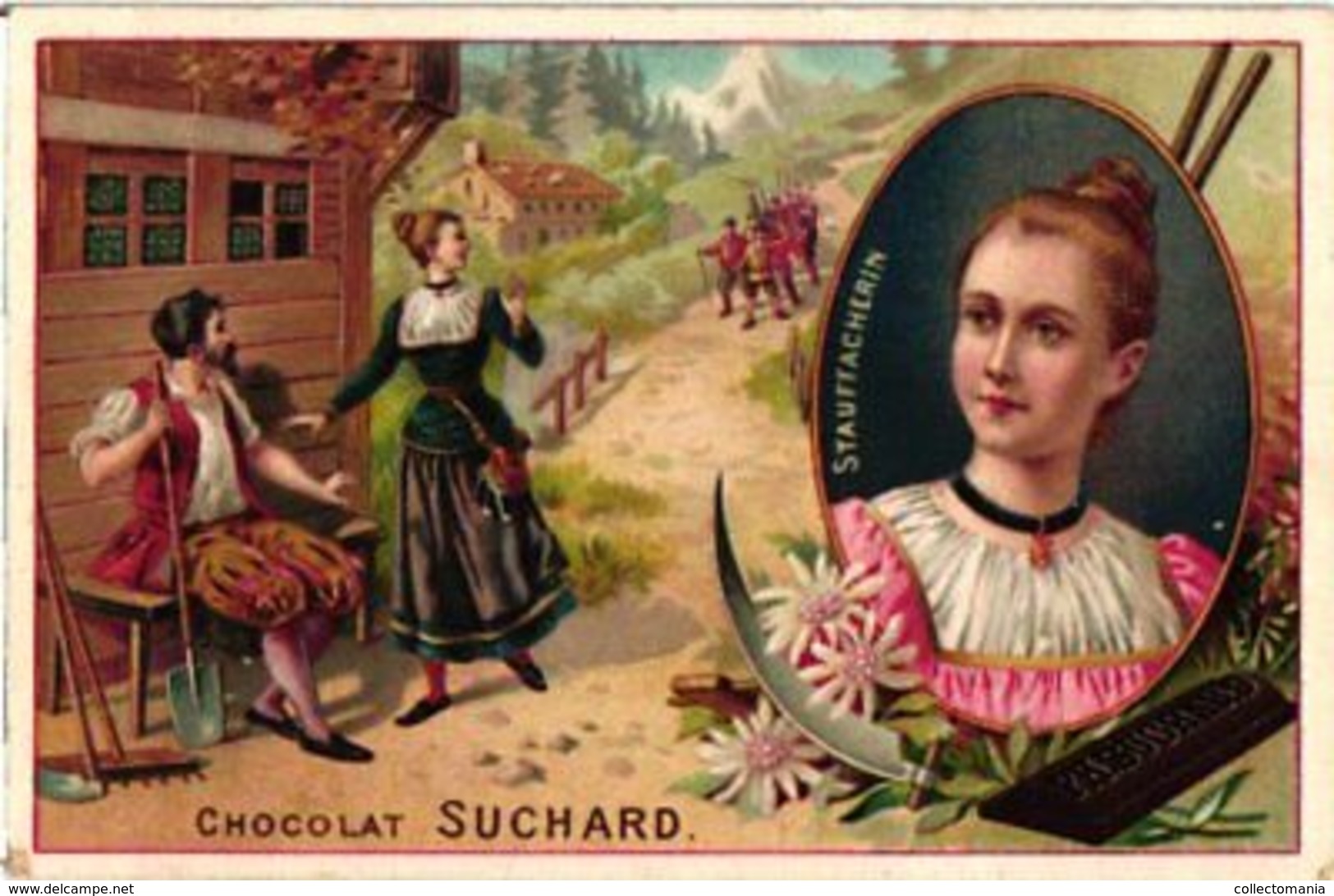 12 Chromo Litho Cards Chocolate PUB Suisse SUCHARD Set 57Ac Famous Woman   Set : SucI057  Anno : 1898  105x70cm - Suchard