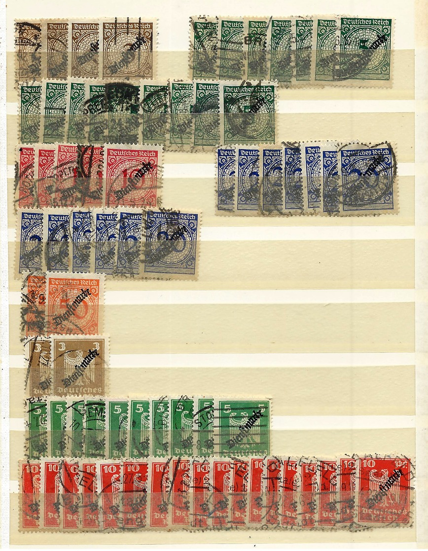 Germany, German Empire  , huge party of duty stamps in a stock-book (as per scans) VFU