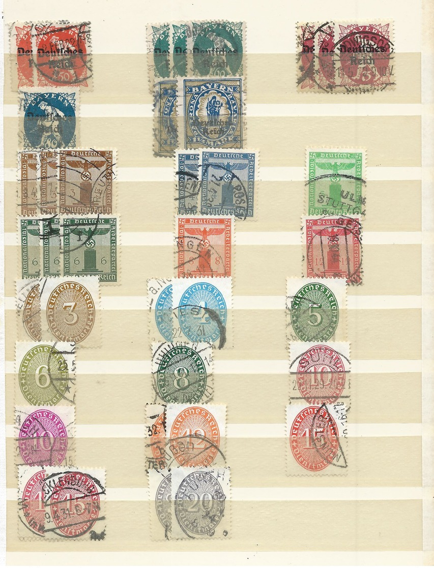 Germany, German Empire  , huge party of duty stamps in a stock-book (as per scans) VFU