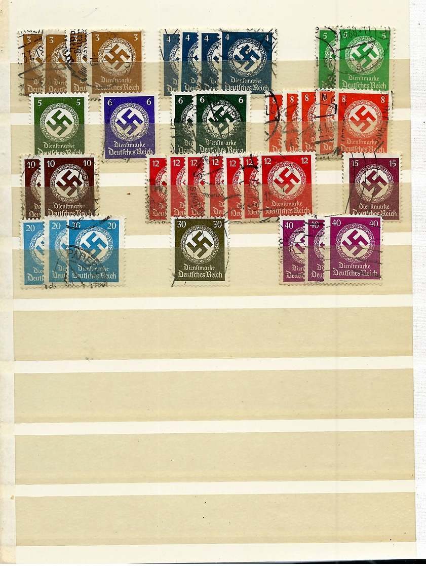 Germany, German Empire  , huge party of duty stamps in a stock-book (as per scans) VFU