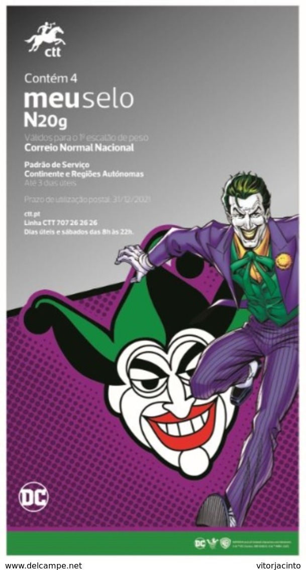 PORTUGAL - "meuselo" - DC Comics The Joker (4 Self-adhesive Stamps) - Fairy Tales, Popular Stories & Legends