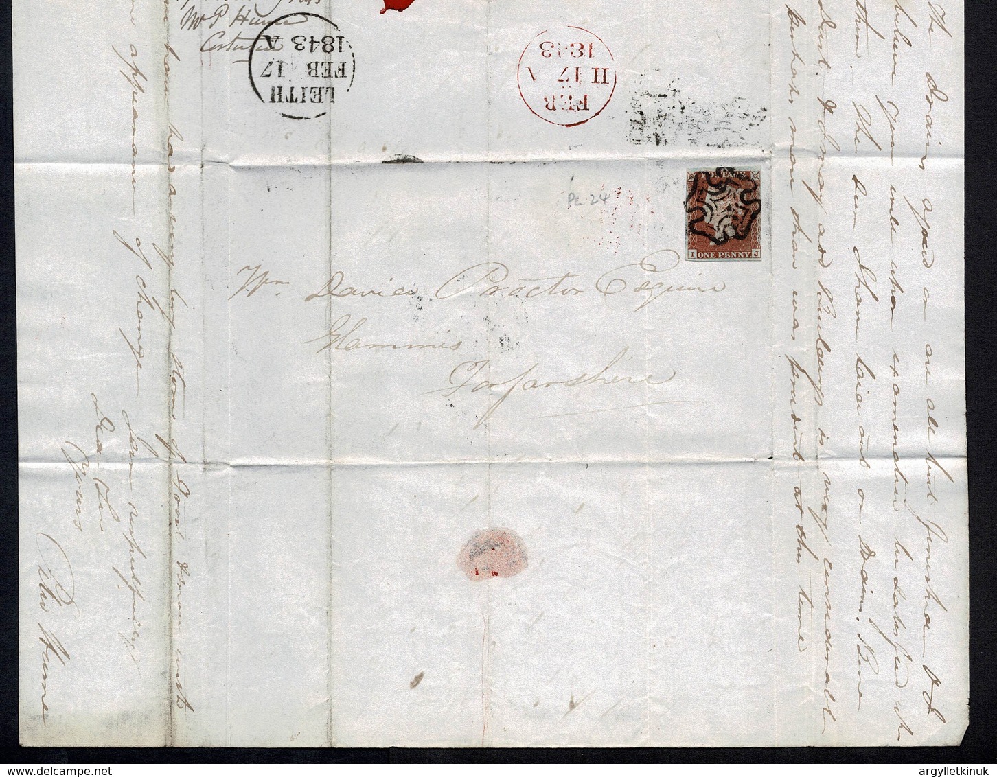 GB LEITH PENNY REDS MALTESE CROSS 1842/44 - Brieven En Documenten