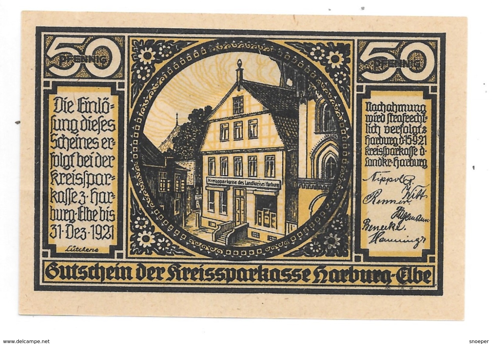 *notgeld   Harburg  50 Pfennig  580.1/3 - [11] Local Banknote Issues