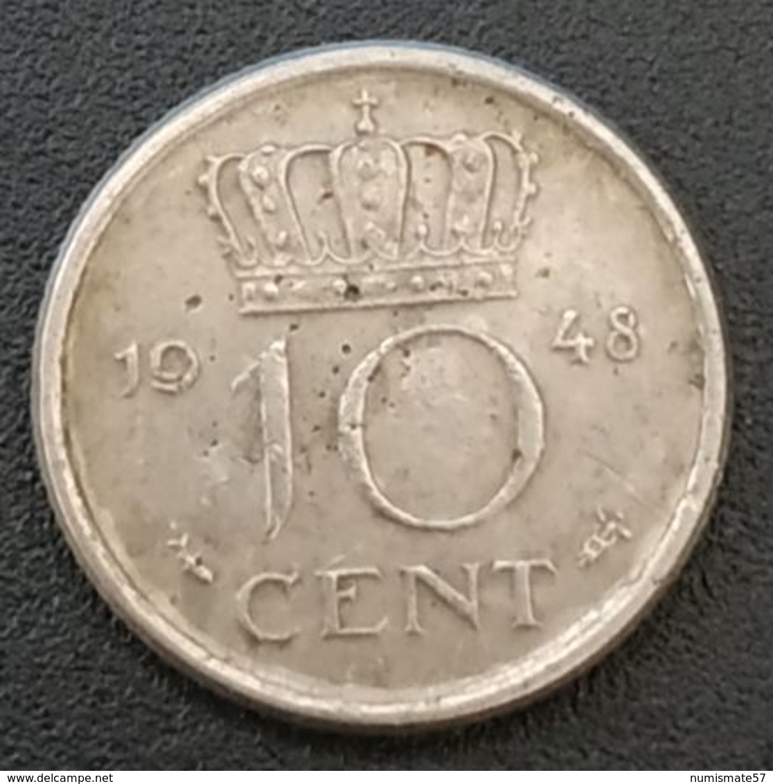 PAYS BAS - NEDERLAND - 10 CENTS 1948 - Wilhelmina - KM 177 - 10 Cent