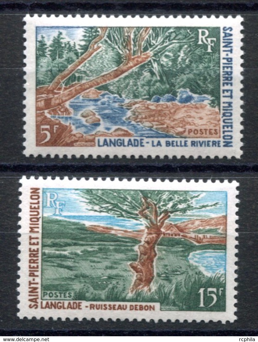 RC 16501 ST PIERRE ET MIQUELON COTE 10,70€ N° 385 / 386 PAYSAGES RIVIERE RUISSEAU NEUF ** TB MNH VF - Neufs