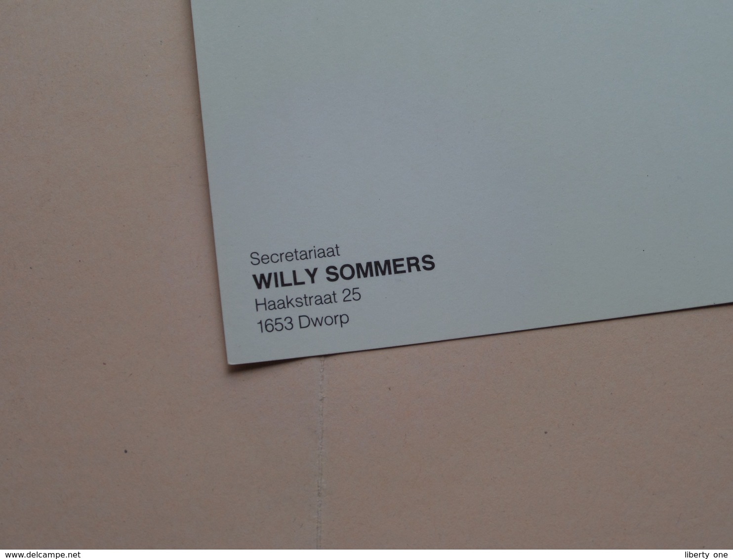 WILLY SOMMERS Secretariaat Haakstraat 25 1653 Dworp > Anno 19?? ( Zie Foto Voor Details ) ! - Autographs