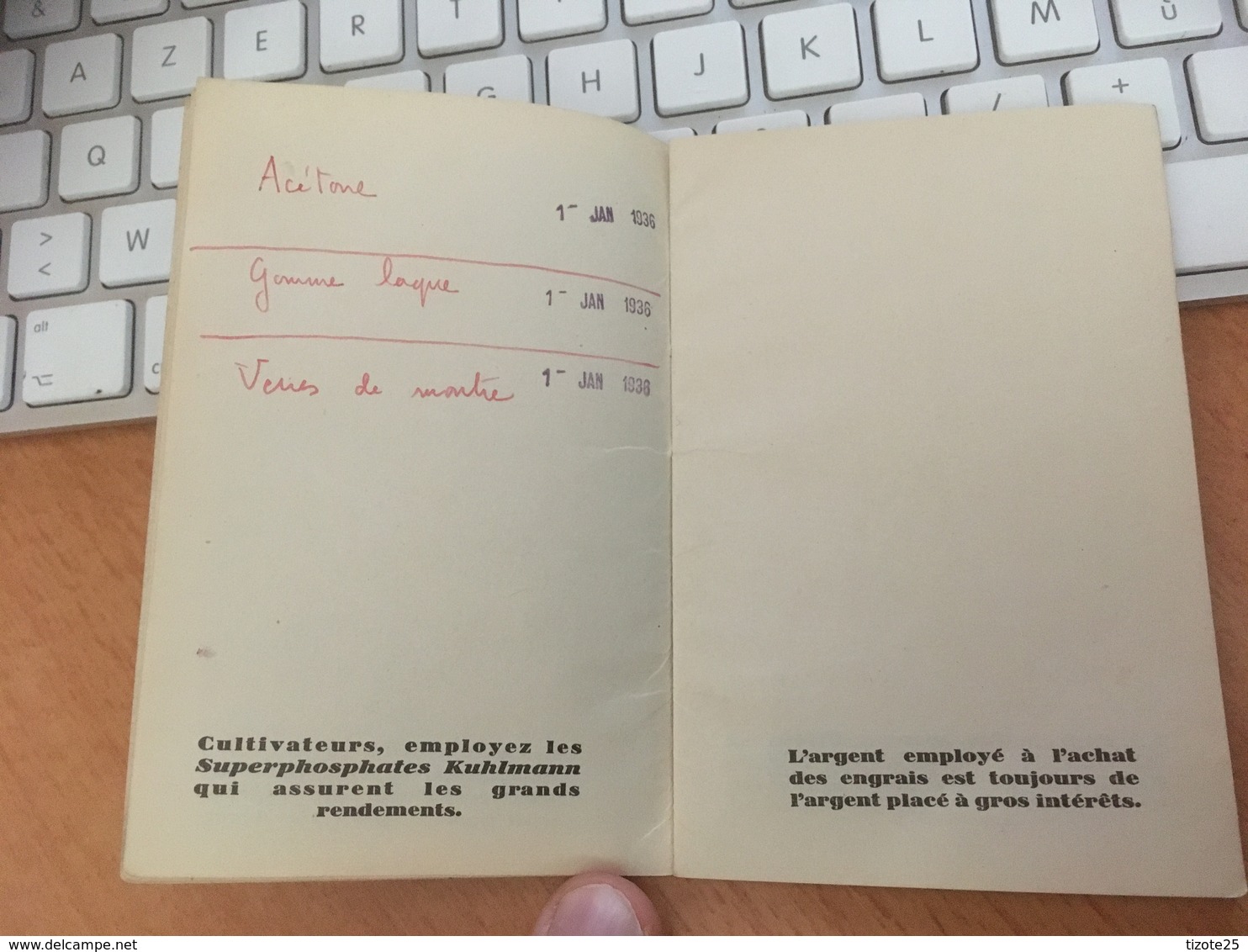 Agenda publicitaire calendrier  1929  établissements Kuhlmann puis Péchiney Ugine K  PUK puis Albéa Constellium  Chimie