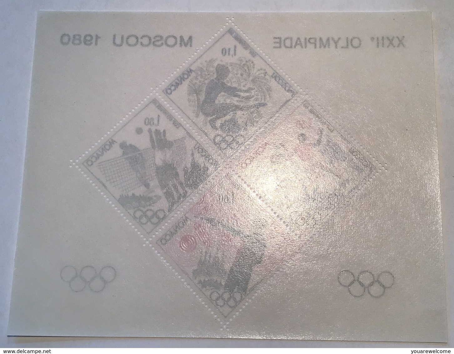 Monaco 1980 Bloc Speciaux Yv 11-12 = 770€ LUXE, JEUX OLYMPIQUES Moscou + Lake Placid (Olympic Games Sport Athletics MNH - Blocks & Sheetlets