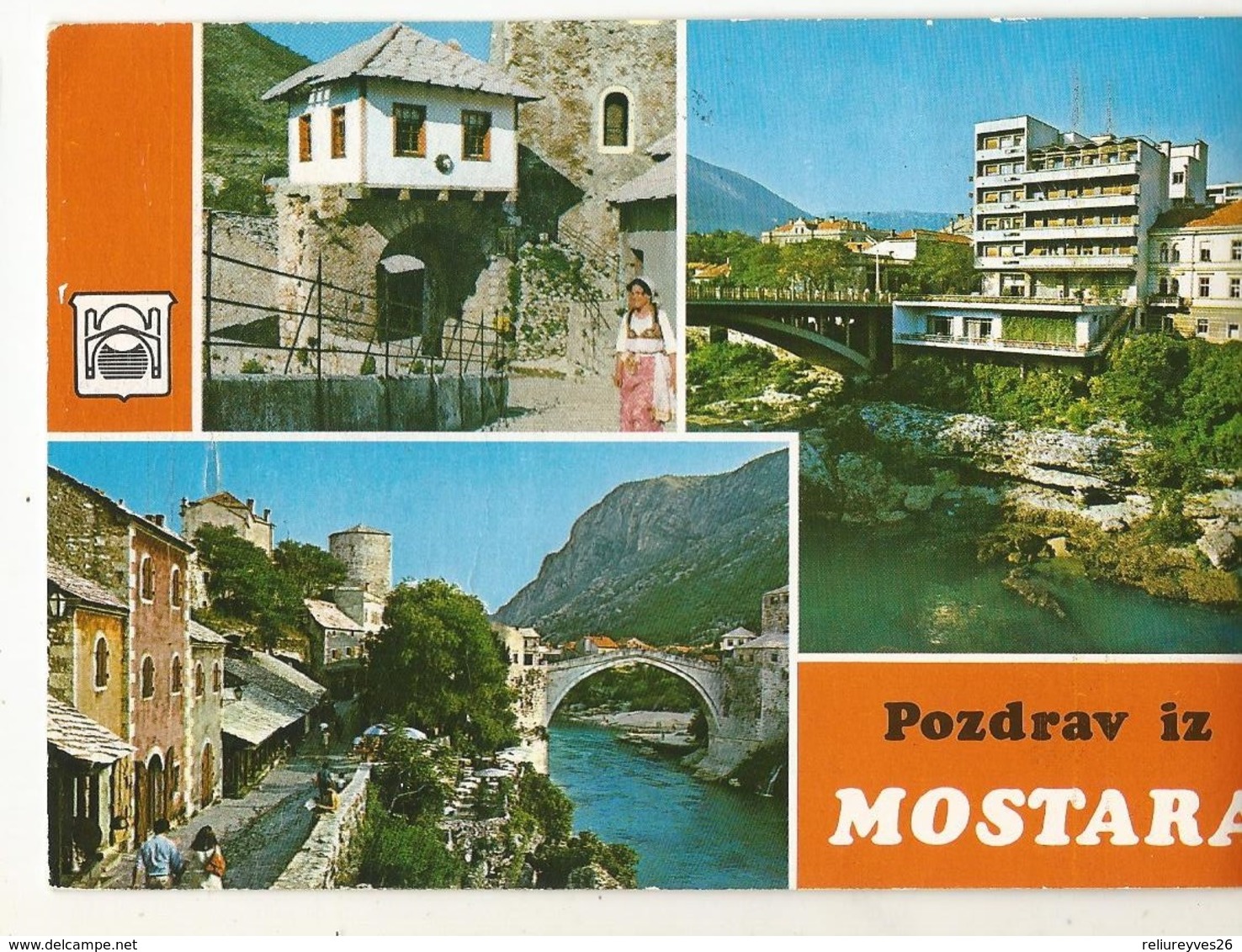 CPSM, Yougoslavie , N°S.1030, Mostar - Pozdrav Iz Mostara   Ed. Turistkroma ,1979 - Yougoslavie