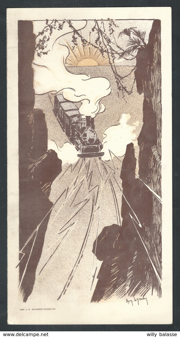 +++ MENU 1897 - Banquet Major THYS - Voyage Congo - Illustrateur Amédée LYNEN - Train - Exposition Bruxelles  // - Menus