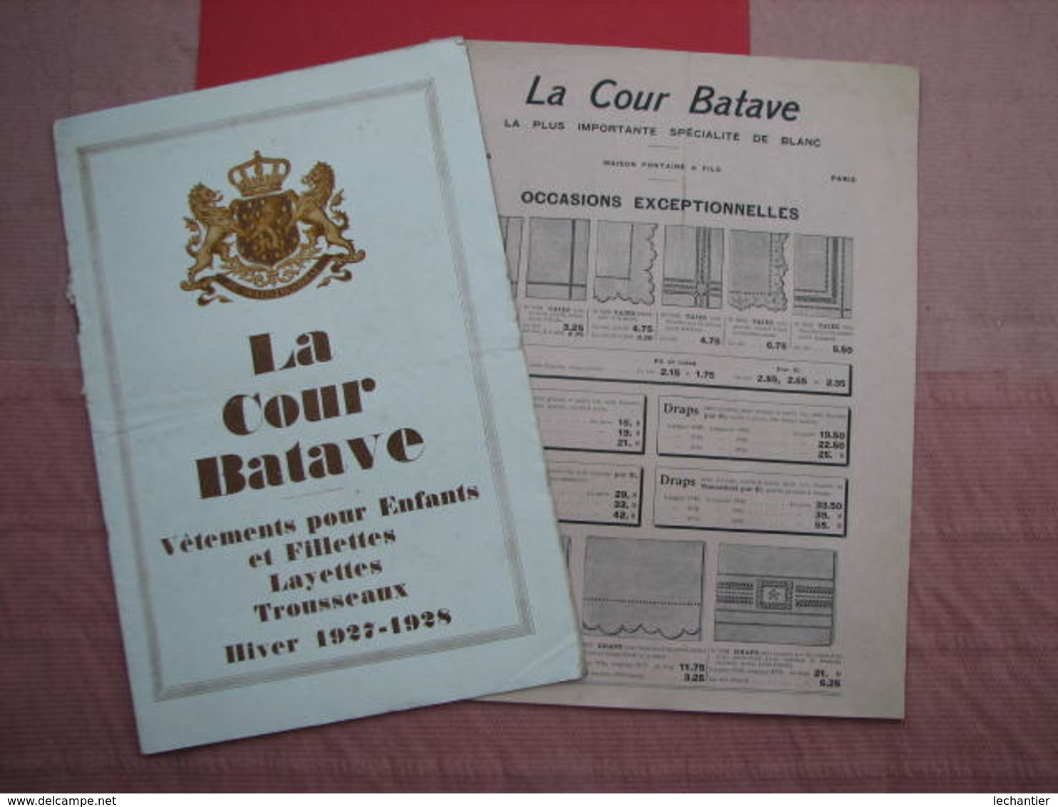 LA  COUR  BATAVE  2 Catalogues  Hiver 1927/28 Et Occasions Exceptionnelles 1911 - 1900-1940