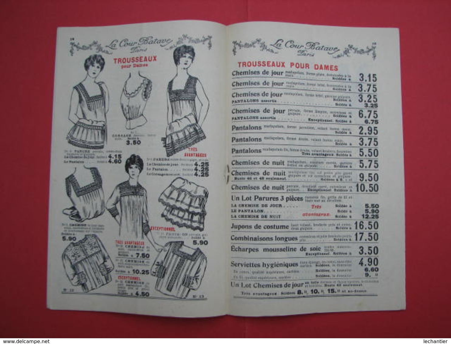 LA  COUR  BATAVE  2 Catalogues  Hiver 1922/23 et Soldes 1913