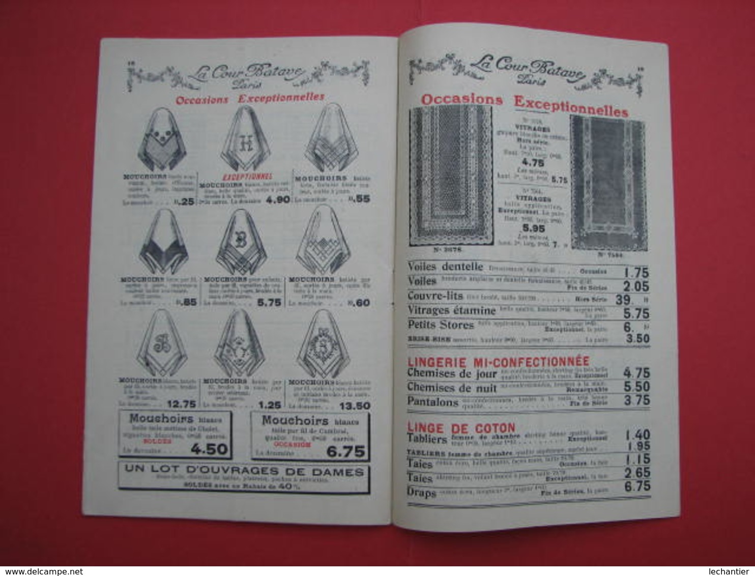 LA  COUR  BATAVE  2 Catalogues  Hiver 1922/23 et Soldes 1913