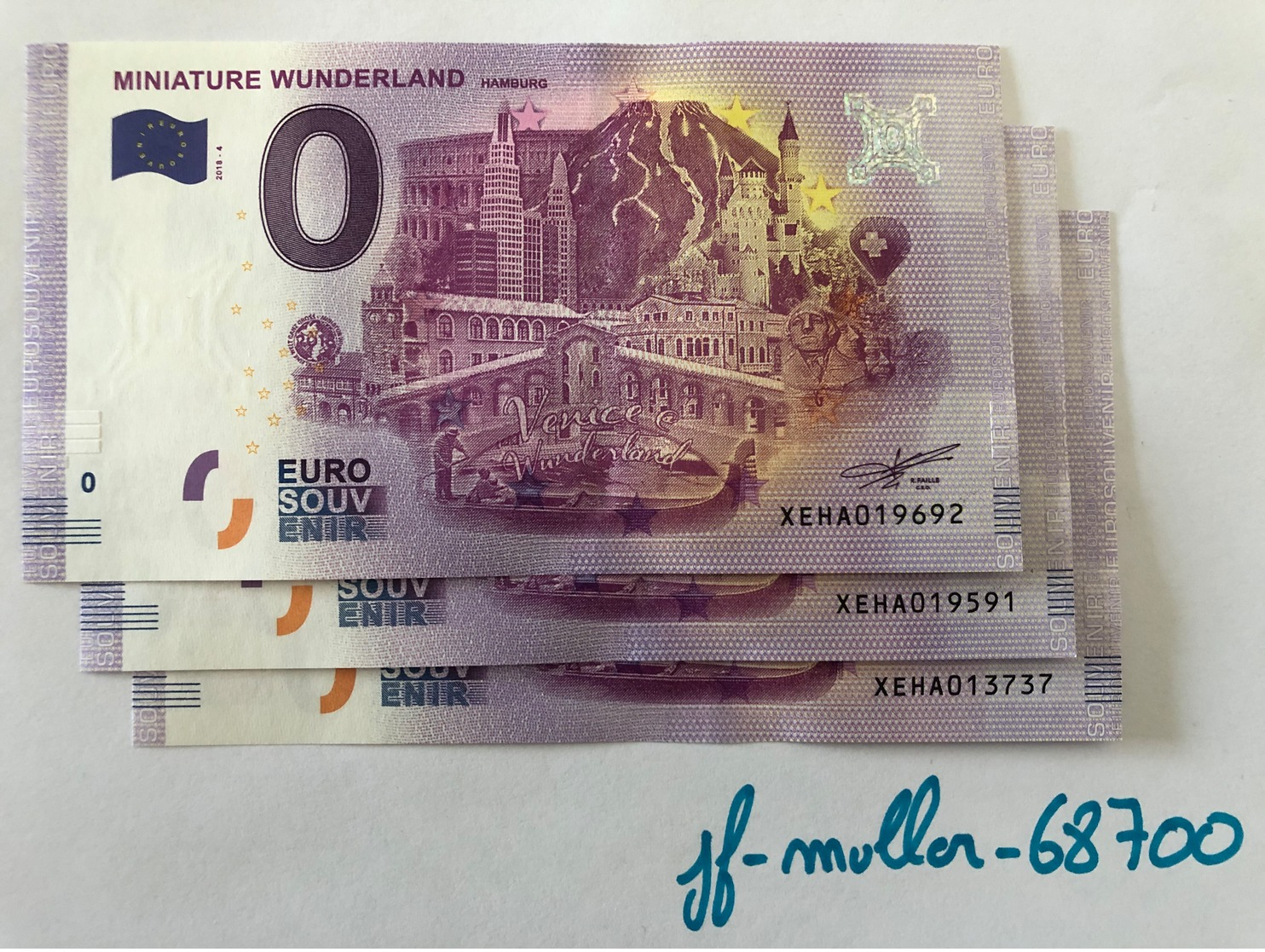 XEHA 2018-4 / MINIATURE WUNDERLAND HAMBURG / BILLET SOUVENIR 0 € / 0-EURO-SCHEINE - Sonstige & Ohne Zuordnung