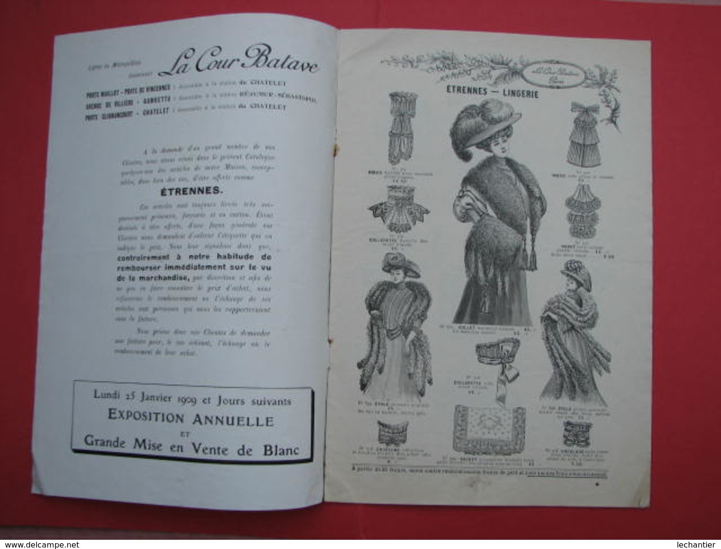 LA  COUR  BATAVE  2 Catalogues  Etrennes 1909 et Nouveautés d'Hiver 1923/24  T.B.E.