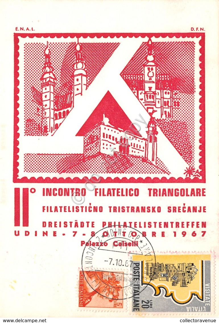 Cartolina Incontro Filatelico Triangolare Udine 1967 - Udine