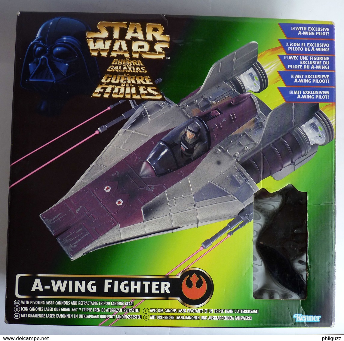 BOITE FIGURINE STAR WARS LA GUERRE DES ETOILES BOITE STAR WARS A-WING FIGHTER + PILOT Utilisé, Joué - Poder De La Fuerza