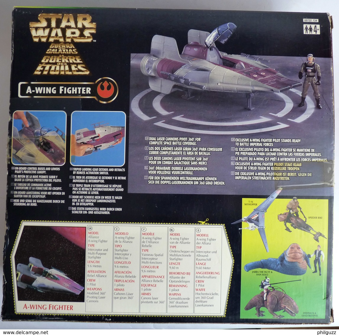 BOITE FIGURINE STAR WARS LA GUERRE DES ETOILES BOITE STAR WARS A-WING FIGHTER + PILOT Utilisé, Joué - Power Of The Force