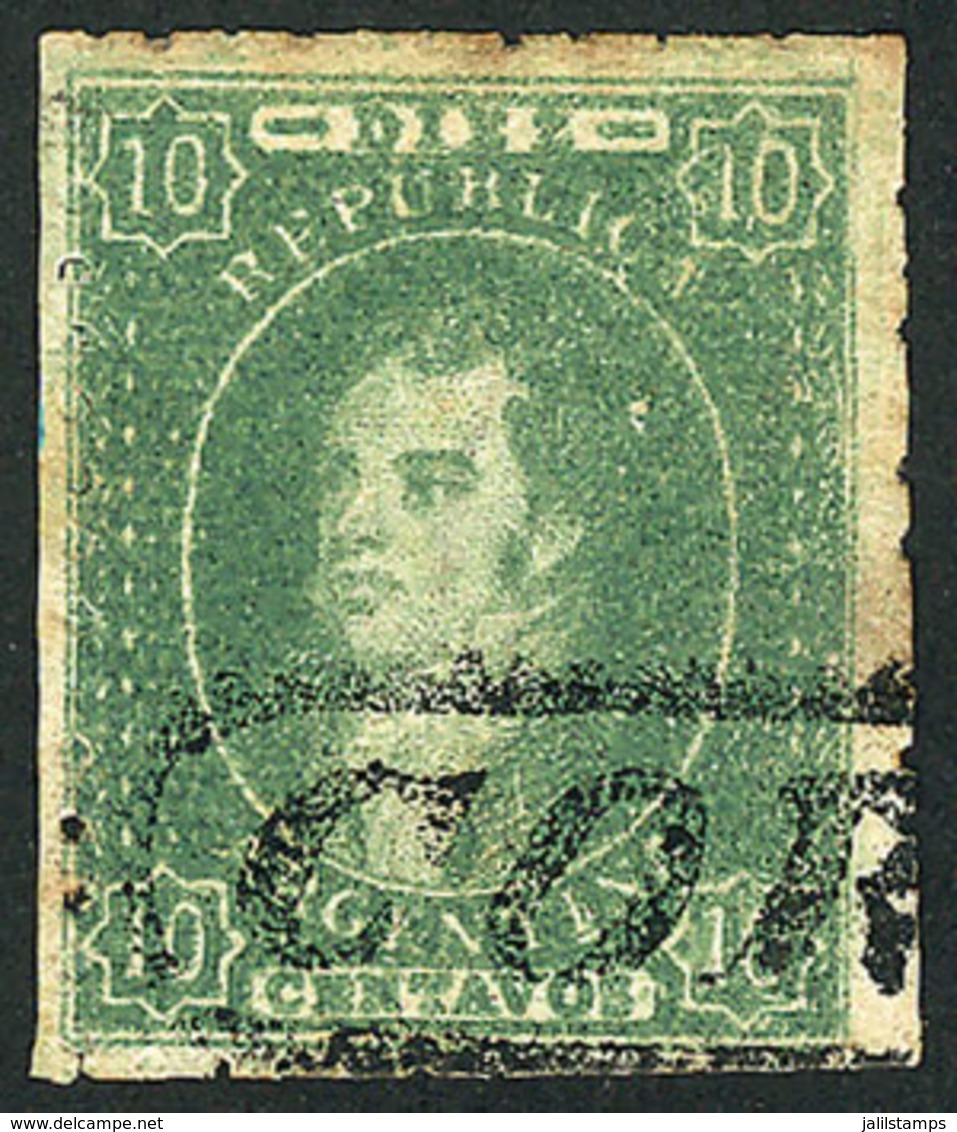 ARGENTINA: GJ.23, 10c. Worn Impression, With Straightline CÓRDOBA Cancel, VF! - Used Stamps