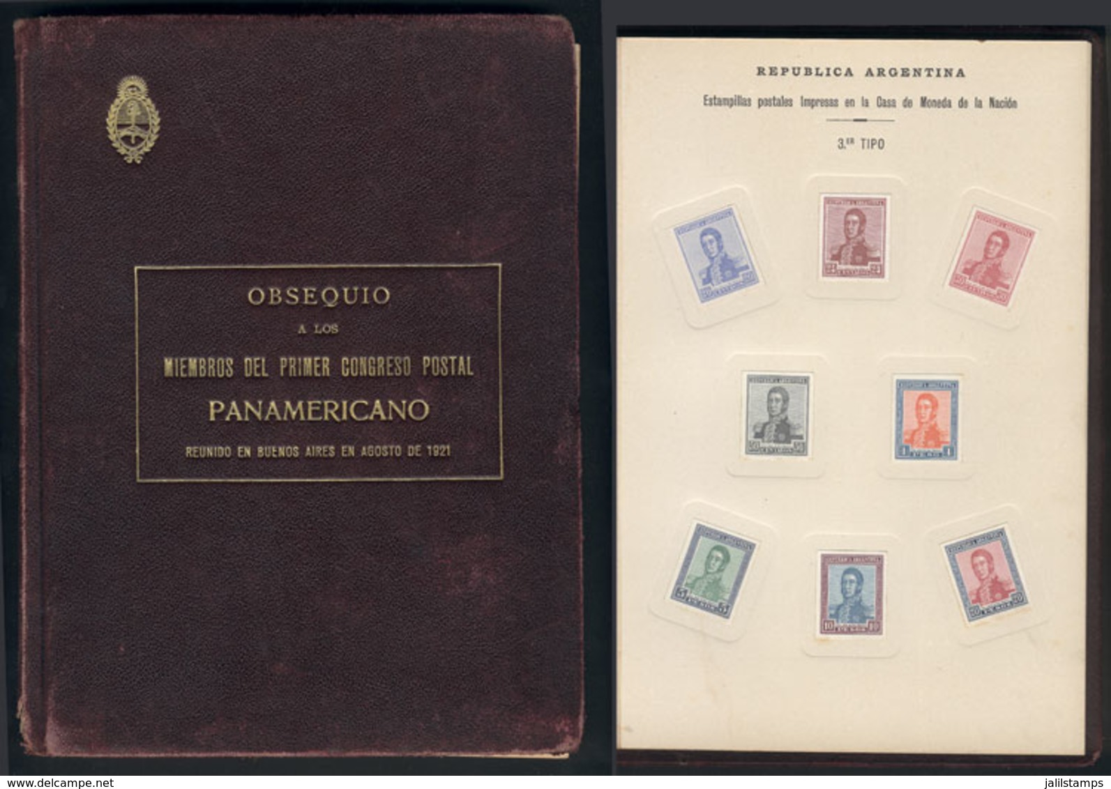 ARGENTINA: Gift Book For Those Attending The 1st Panamerican Postal Congress In Buenos Aires, 1921, It Contains PROOFS O - Other & Unclassified