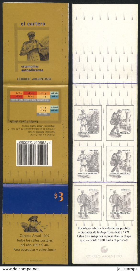 ARGENTINA: Booklet GJ.2931, 1999 Postman, Printer's PROOF In Black, Imperforate (not Die-cut) And Without Face Values, E - Other & Unclassified