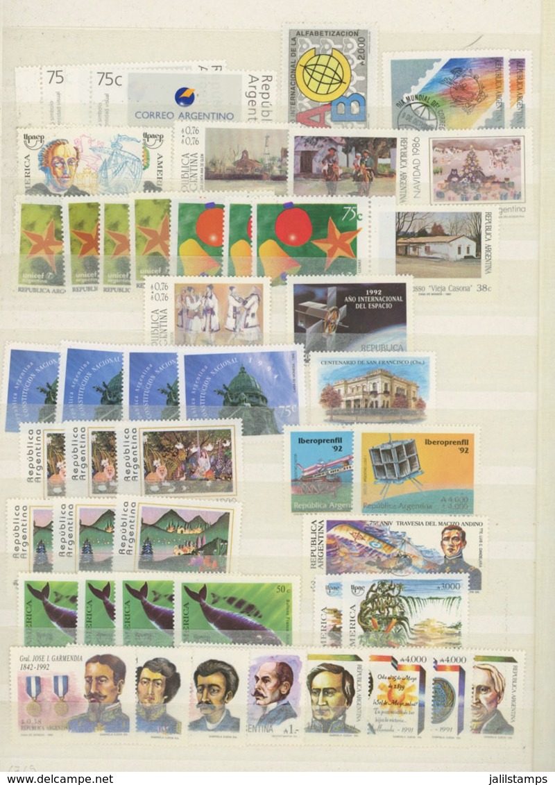 ARGENTINA: Large Stockbook With Stock Of Stamps, Mainly Modern And Commemorative Stamps, In General MNH And Of Excellent - Collections, Lots & Series