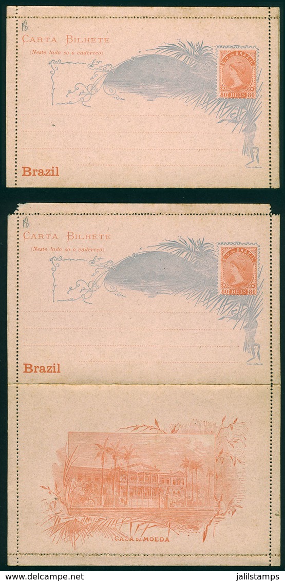 BRAZIL: RHM.CB-37LC, Lettercard With Variety: No Inner Lines And No Accent Over "so", Mint, Fine Quality, Catalog Value  - Ganzsachen