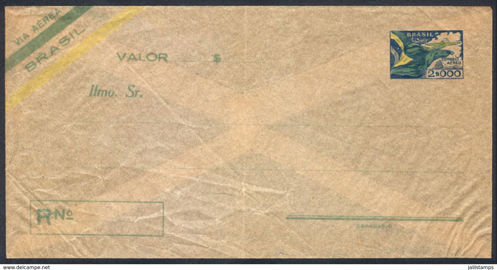 BRAZIL: RHM.EV-13, Unused Envelope For Declared Value, Fine Quality, Catalog Value 900Rs., Low Start! - Ganzsachen