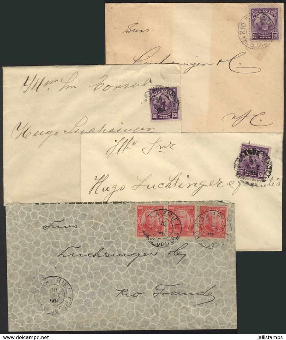 BRAZIL: 4 Covers Used In 1914, Interesting Postages, VF Quality! - Other & Unclassified