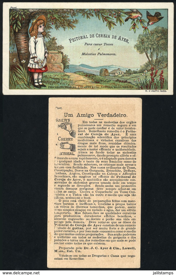 BRAZIL: Old Advertising Card For Ayer's "Peitoral De Cereja" (medicine), VF" - Other & Unclassified
