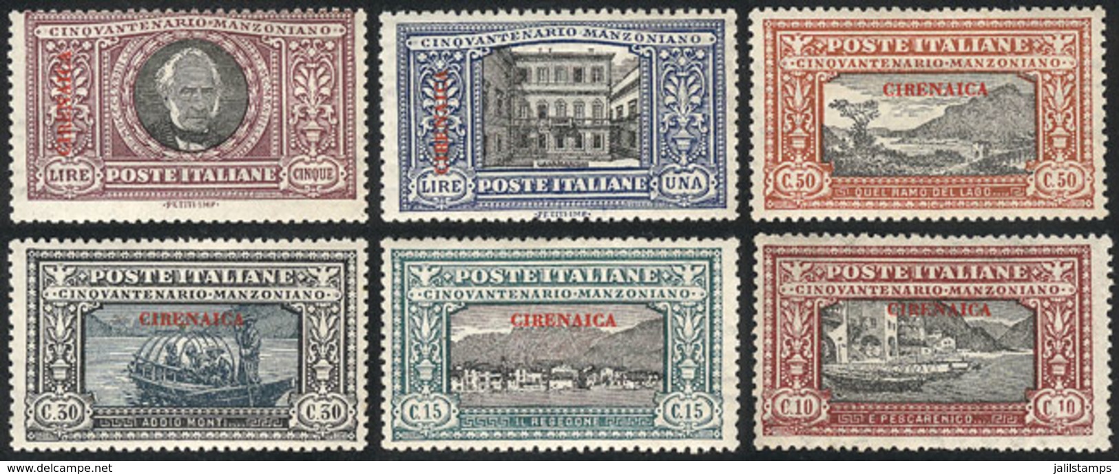 CYRENAICA: Sc.11/16, 1924 Manzoni, Complete Set Of 6 Values, Very Fine Quality, Catalog Value US$595. - Cirenaica