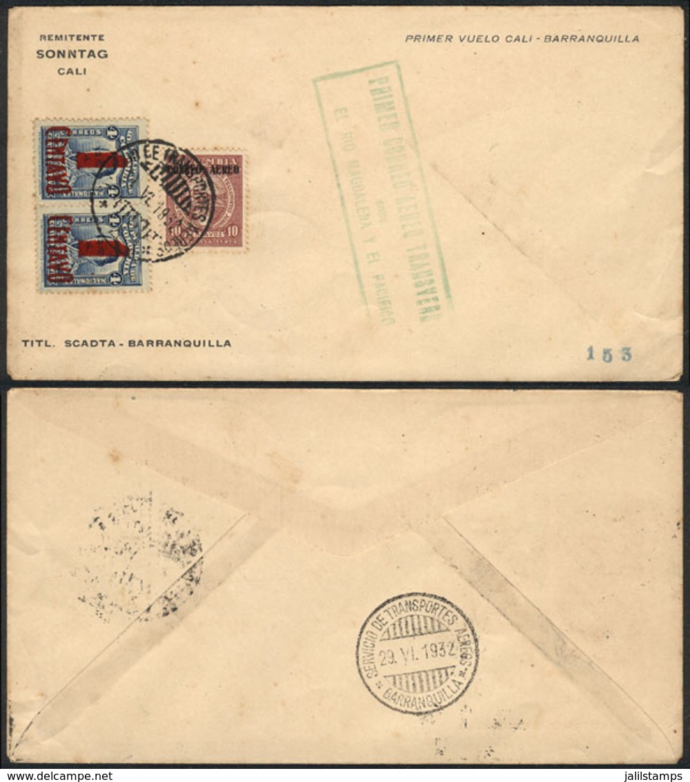 COLOMBIA: 29/JUN/1932 First Flight Cali - Barranquilla, VF Quality! - Colombia