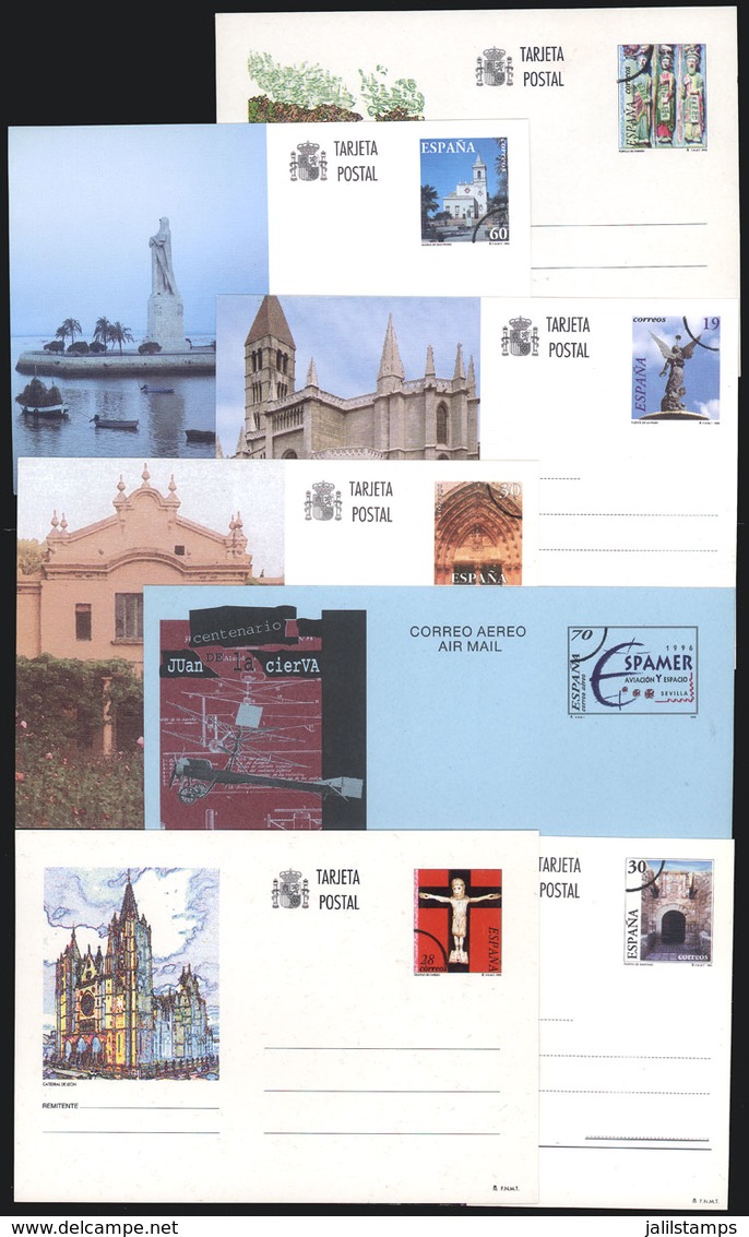 SPAIN: 7 Modern Postal Stationeries, All SPECIMENS (specially Cancelled With Semi-circle), Excellent Quality, Very Scarc - Other & Unclassified