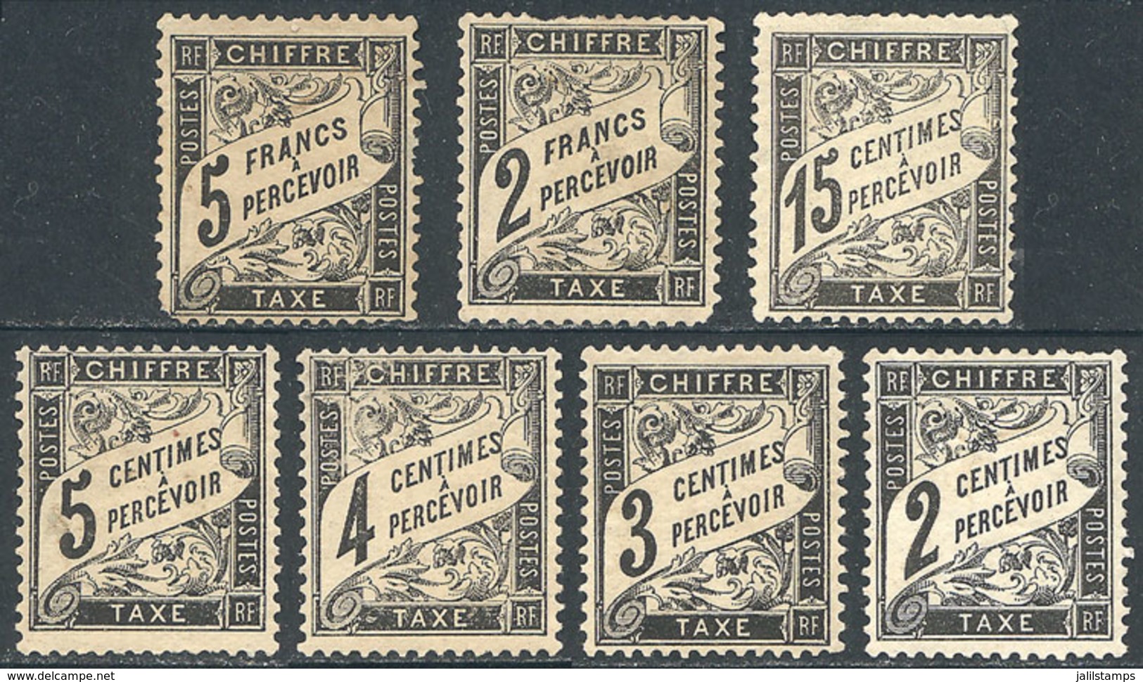 FRANCE: Sc.J12/15 + 17 + 24/25, Mint Without Gum, Minor Defects, Good Appearance, Rare, Catalog Value US$4,700+ - Other & Unclassified