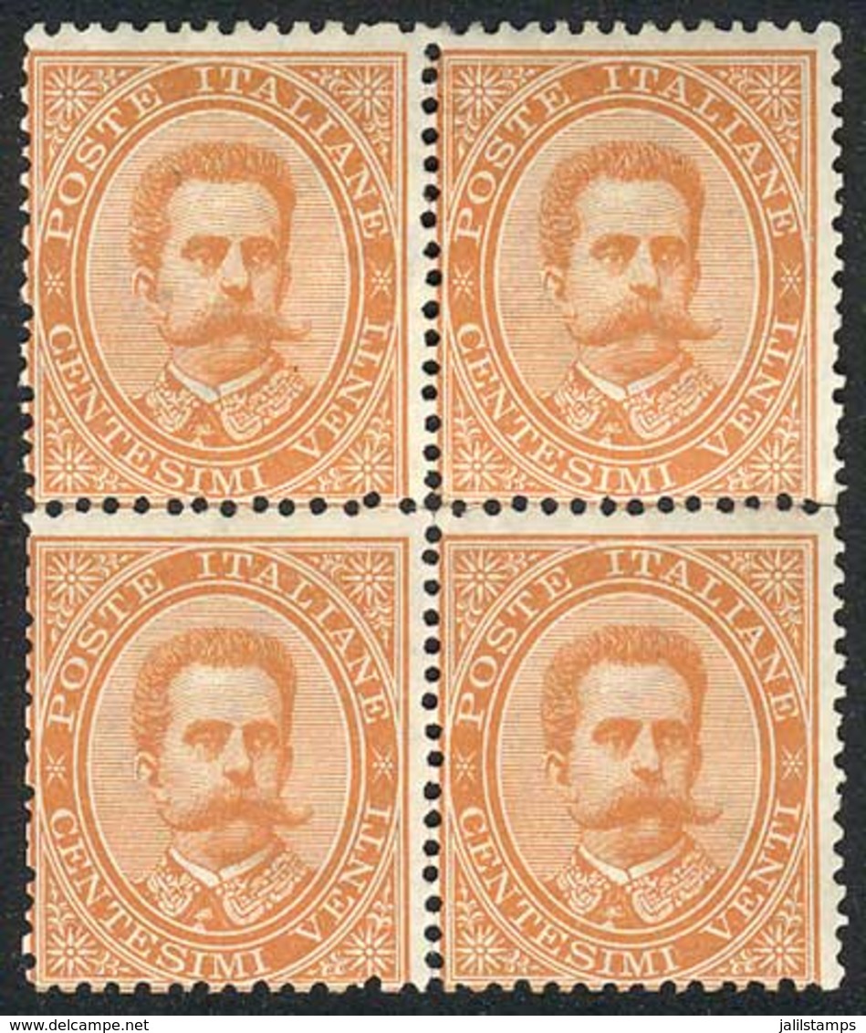 ITALY: Yv.35 (Sc.47), Very Nice MINT BLOCK OF 4, Very Fine Quality, Scott Catalog Value US$3,000. - Unclassified